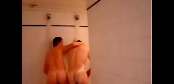  Naked rugby players get touchy feely in the showers...